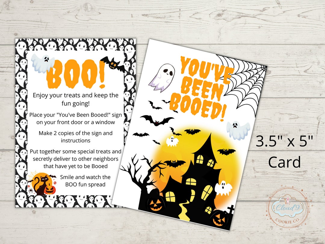 You've Been Booed Card, You've Been Booed Printable, Boo Card, Boo Your ...