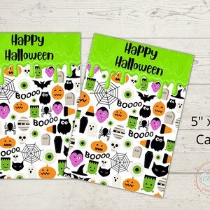 Druckbare Halloween Cookie Karte, Happy Halloween Cookie Karte, Spooky Halloween Cookie Karte, 5 x 7 Instant Download