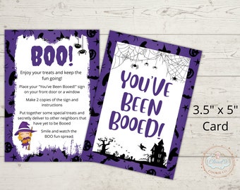 You've Been Booed Card, You've Been Booed Printable, Boo Card, Boo your neighbors, You've Been Booed Instructions, Printable 3.5" x 5" Card