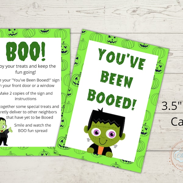 You've Been Booed Card, You've Been Booed Printable, Boo Card, Boo your neighbors, You've Been Booed Instructions, Printable 3.5" x 5" Card