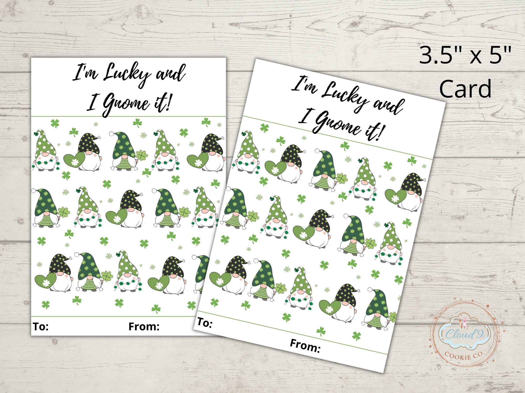 Printable St. Patrick's Day Mini Cookie Card 3.5 X 5 - I'm Lucky and I ...