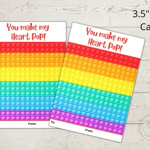 Printable Valentine&#39;s Day Mini Cookie Card 3.5 x 5 - You Make My Heart Pop