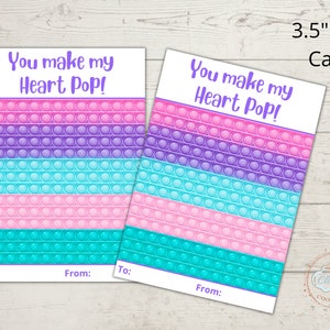 Printable Valentine&#39;s Day Mini Cookie Card 3.5 x 5 - You Make My Heart Pop