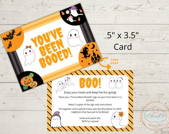 You've Been Booed Card, You've Been Booed Printable, Boo Card, Boo your neighbors, You've Been Booed Instructions, Printable 5" x 3.5" Card