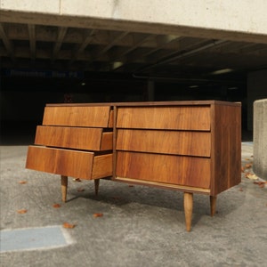 SOLD***Refinished Mid Century Modern Ward Lowboy Dresser (1966)