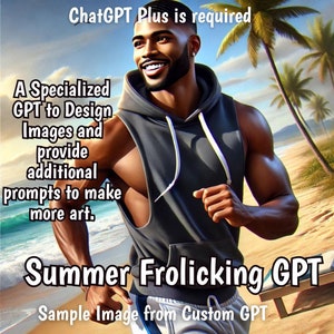 Summer Frolicking GPT, GPT personalizzato per immagini di Joyful African American Man, generazione artistica del pulsante Dall-E, arte del pulsante Black Joy