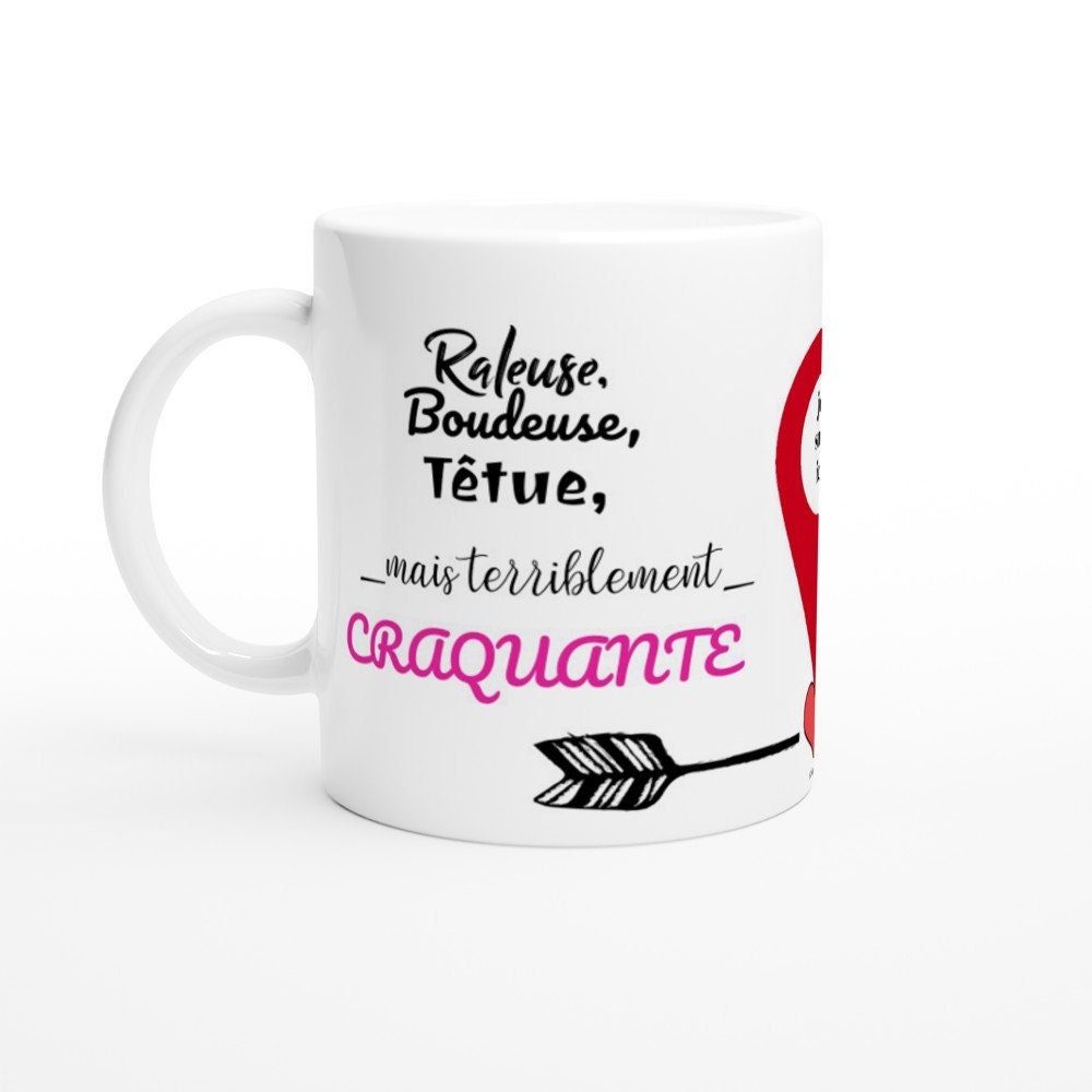 Mug Raleuse, Sulky, Stubborn, But Terribly Crunchy in White Ceramic