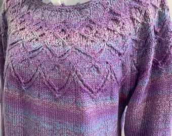 SALE Wool blend lace yoked knit jumper- larger fitting.
