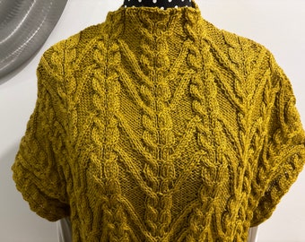 Gorgeous Merino/bamboo blend cabled knit topper