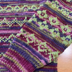 SALE Unique Fairisle wool blend hand knit jumper image 2