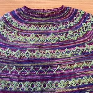 SALE Unique Fairisle wool blend hand knit jumper image 8