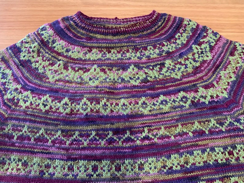 SALE Unique Fairisle wool blend hand knit jumper image 8