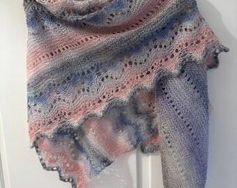 Stunning knit scarf/shawl in acrylic pastels