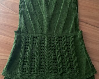 SALE Merino cabled knit vest