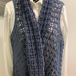 Cotton blend crochet vest or jacket. image 9