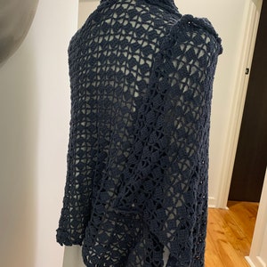 Cotton blend crochet vest or jacket. image 7