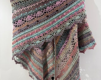 Gorgeous Hand crocheted scarf/wrap in acrylic/wool blend