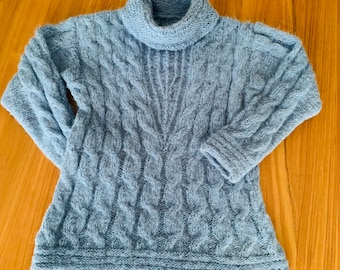 SALE Alpaca wool & silk cabled knit jumper