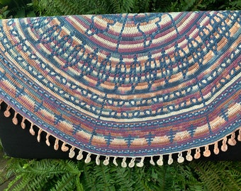 SALE Stunning Mosaic circular blanket in cotton