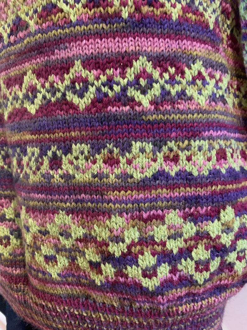 SALE Unique Fairisle wool blend hand knit jumper image 10