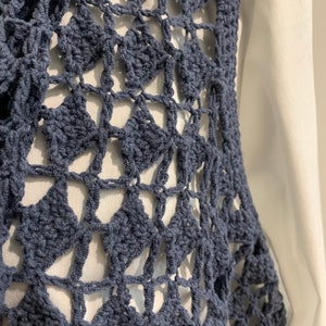 Cotton blend crochet vest or jacket. image 8