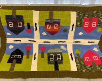 Fun House crocheted play rug