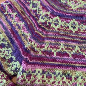 SALE Unique Fairisle wool blend hand knit jumper image 9