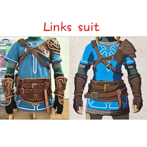 Handmade The Legend of Zelda Link Cosplay Suit, custom Breath of the Wild Link Costume, Full set leather link cosplay armour