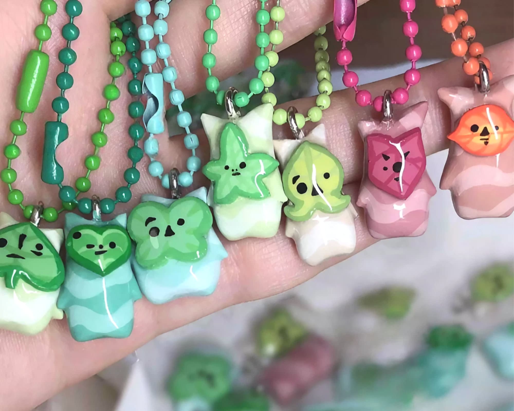 The Legend of Zelda Korok Yahaha pendant keychain, Super cute Yahaha pendant necklace, Handmade clay Korok pendant decor, Zelda gift