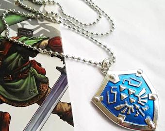 La collana Legend of Zelda, ciondolo portachiavi, ciondolo Zelda Locket Hylian Shield, regalo di anniversario, arredamento abbigliamento