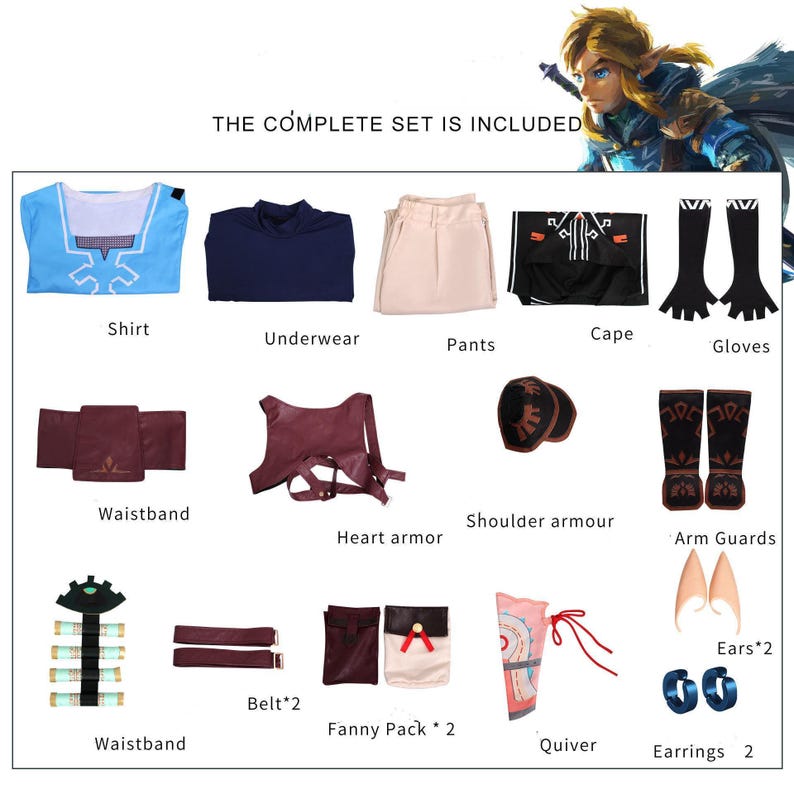 Custom the Legend of Zelda Link Cosplay Suit, Custom Breath of the Wild ...
