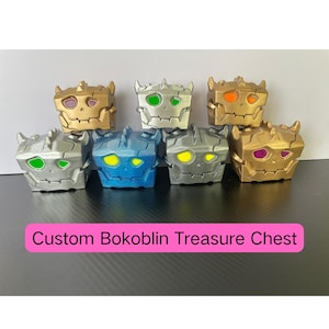 Boîte coffre au trésor Bokoblin inspirée de Zelda avec lumière, boîte de rangement de cartes de jeu Zelda Switch rougeoyante, couleurs et lumière différentes personnalisées