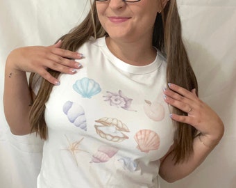 Shell Crop Top - Womens tees, cropped t-shirts, womens tops