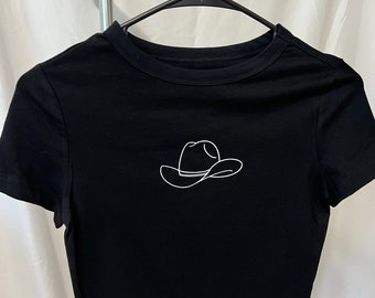 CowGirl Shirt - crop top, baby tees, Cowboy Hat Shirt, Women's Top