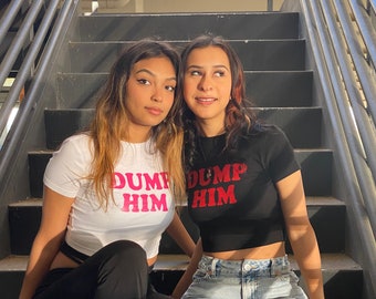 DUMP HIM baby tee crop top y2k Britney Spears inspired