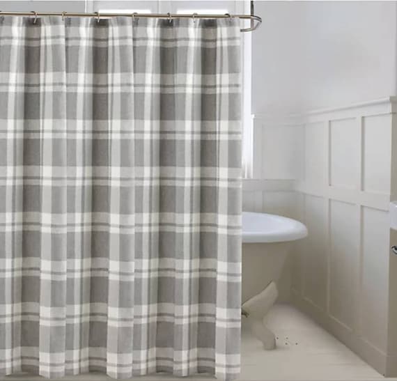 Farmhouse Grey Shower Curtain Etsy