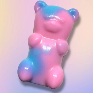 Cotton Candy Triple Butter Hand Soap Bar | Novelty Scented Bear Shaped Soap | Kawaii Gift for Her | Cute Aesthetic Hand Soap