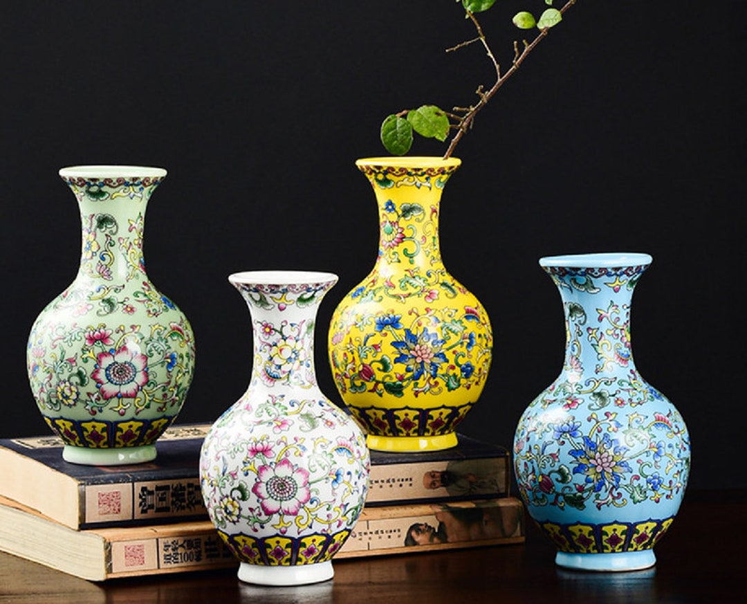 Chinese Enamel Vasehome Decorationvintage Ceramic Vasehome
