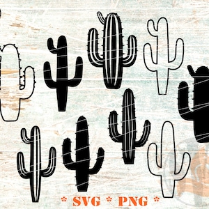 Saguaro Cactus SVG, planta de paisaje de Arizona, archivos svg de plantas suculentas del desierto occidental para cricut