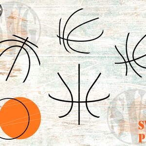 Lignes de basket-ball SVG PNG Sport svg Fichiers pour Cricut, basket-ball svg, cercle de contour