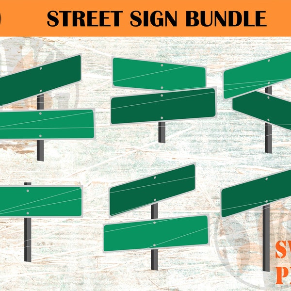 Street Sign SVG PNG Bundle Files for Cricut, Street Sign Blank svg, road direction sign svg, traffic signs svg