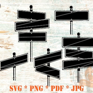 Cricut 用の道路標識の空白 SVG PNG バンドル ファイル、道路標識の空白 svg、道路方向標識 svg、交通標識 svg