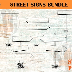 Zielschild SVG PNG Bundle-Dateien für Cricut, rustikale Straßenschild leer svg, Straßenrichtungsschild svg, Zielschild svg
