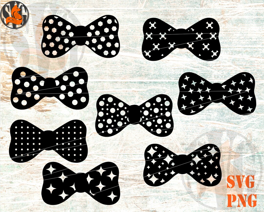 Bow Tie SVG PNG Bundle Files for Cricut Bowtie Svg Neck Tie Etsy