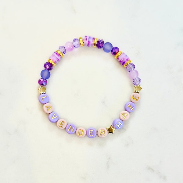 Lavender Haze Friendship Bracelet |  Taylor Eras Tour | Midnights Song Lyric | Color Beaded Stacking Fancy Custom Birthday Gift | ONLY ONE