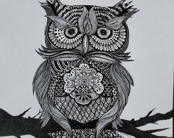 zentangle owl