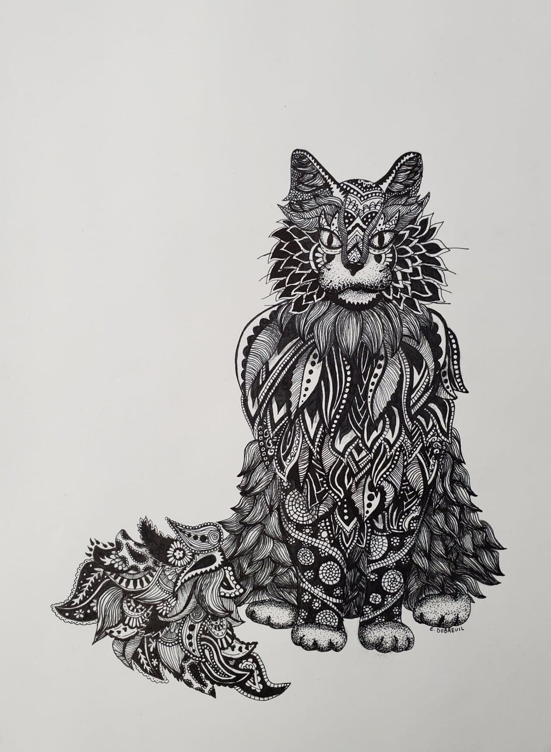 Zentangle Cat - Etsy
