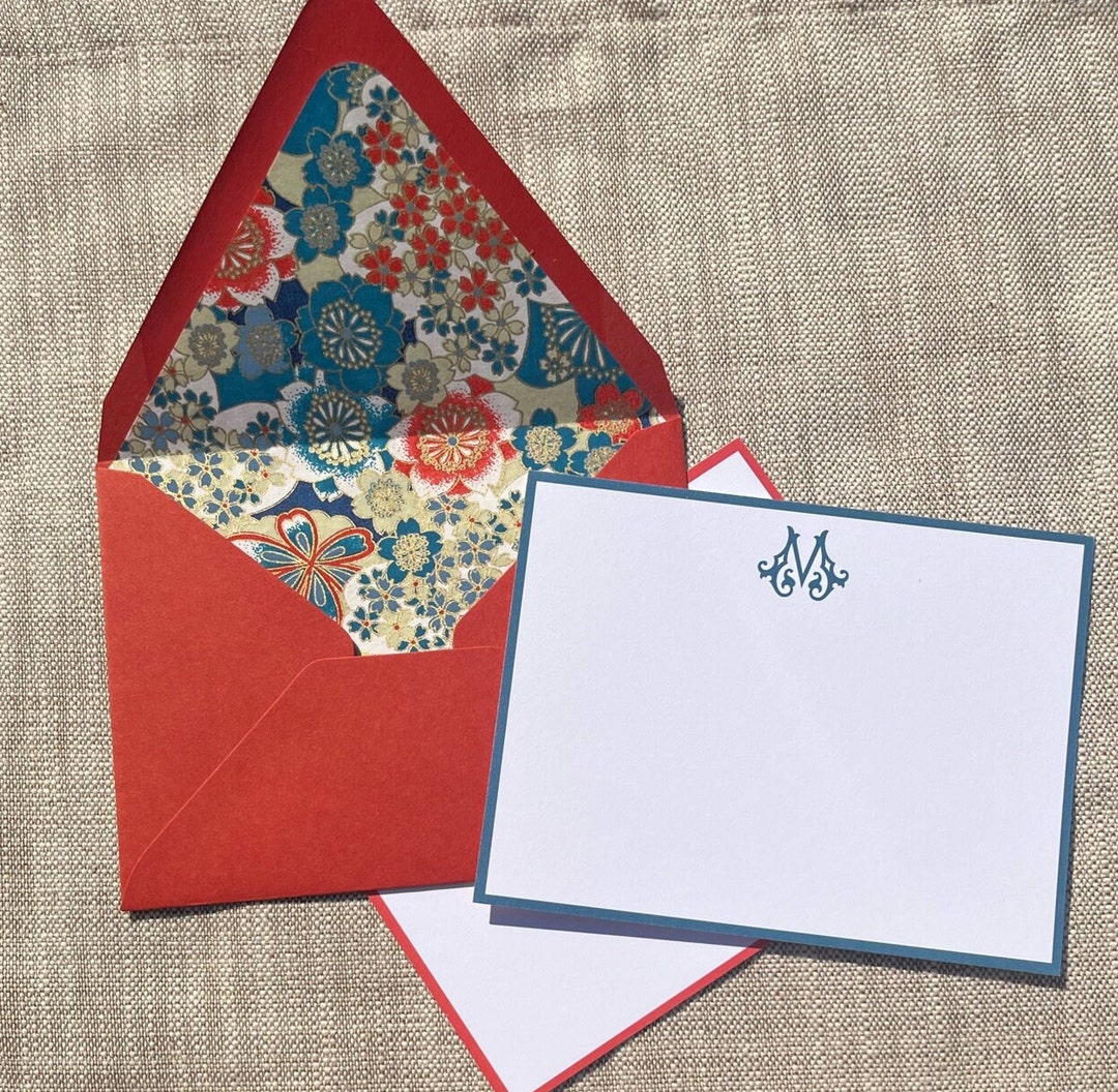 Personalized Notecard Set With Matching Lined Envelopes (set of 10) - Etsy