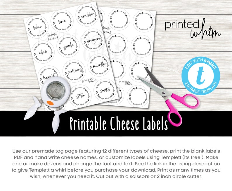 Customizable Charcuterie Board Labels, Customizable Cheese Picks