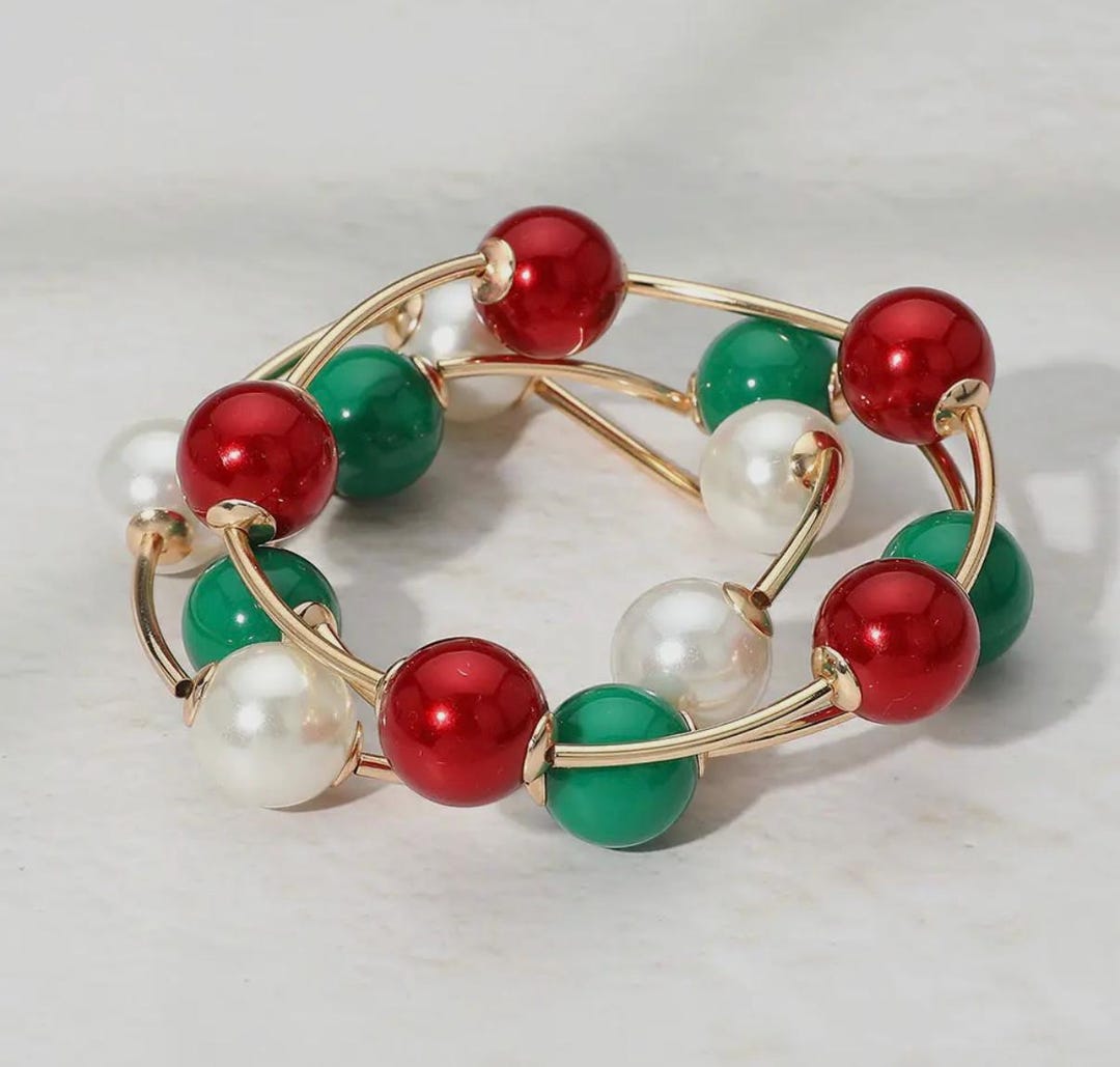 Christmas Strtech Christmas Stretch Multi Layered Bracelet - Etsy